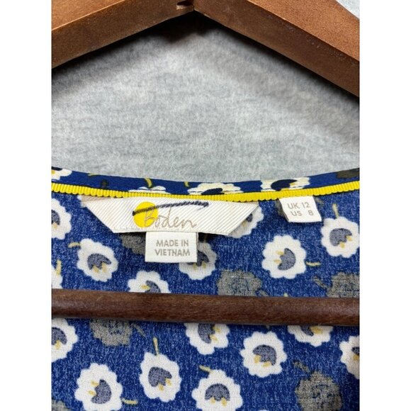 Boden Women's Floral‎ Print Blouse US 8 Blue & White Casual Summer - Picture 2 of 5